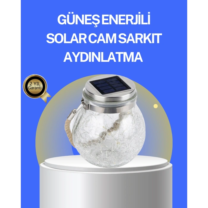 VipMarketim Bahçe ve Teras İçin Solar Cam Sarkıt LED Aydınlatma