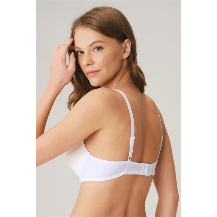 VipMarketim  Balenli Destekli Dolgulu Askıları Çıkabilen Günlük Klasik T-shirt Sütyeni