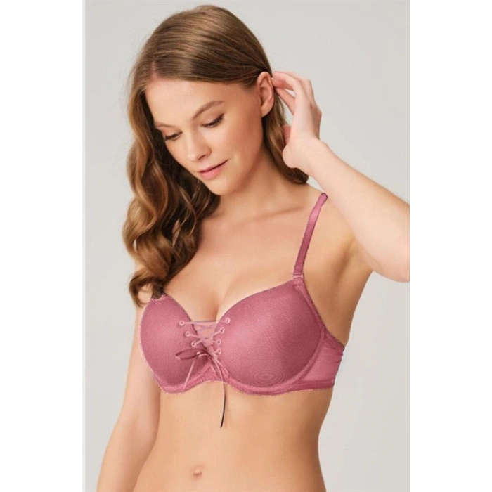 VipMarketim Balenli Destekli Dolgulu Askıları Çıkabilen Yaka Detaylı T-shirt Sütyeni