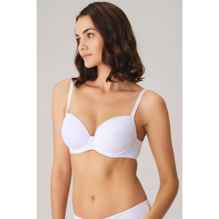 VipMarketim  Balenli Desteksiz Dolgusuz Askıları Çıkabilen Günlük Klasik T-shirt Sütyeni