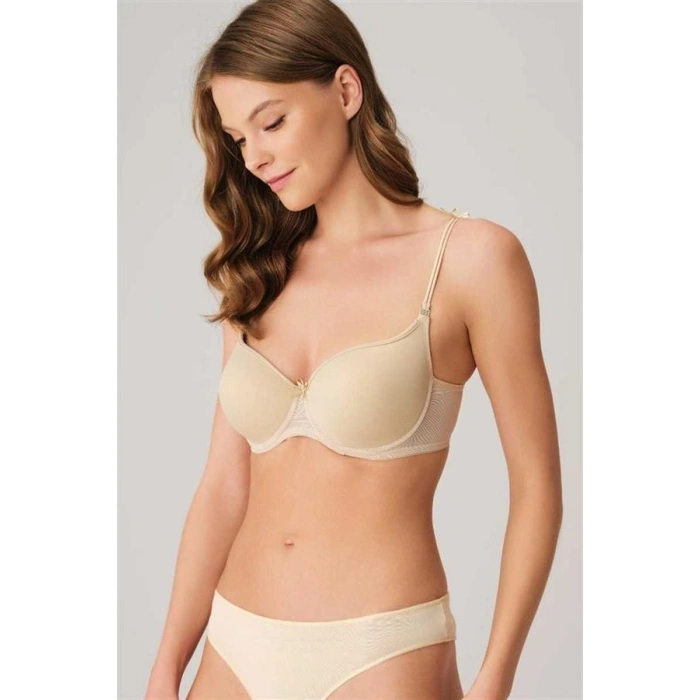 Vipmarketim Balenli Desteksiz Dolgusuz Askıları Çıkabilen Yumuşak Süngerli Günlük Klasik T-shirt Sütyeni