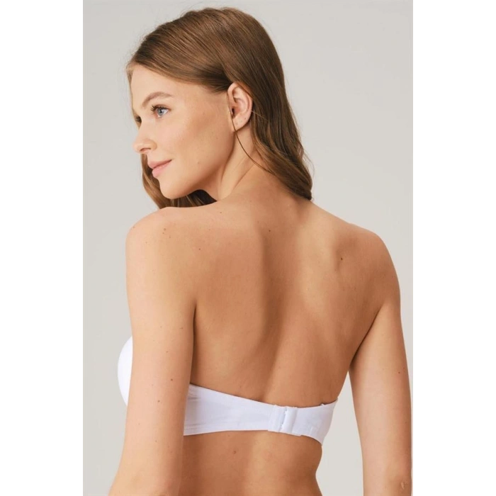 VipMarketim  Balenli Desteksiz Dolgusuz Askısız Straplez Yumuşak Süngerli Günlük Klasik T-shirt Sütyeni