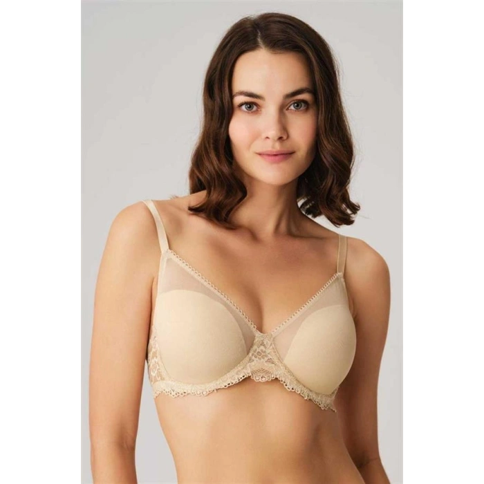 VipMarketim Balenli Desteksiz Dolgusuz Toparlayıcı Dantelli Küçültücü Sütyen