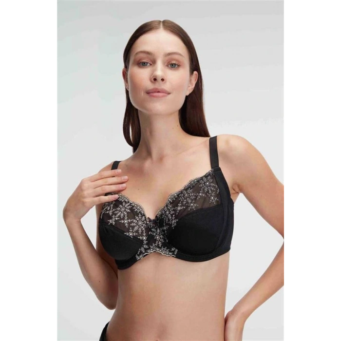 VipMarketim Balenli Desteksiz Dolgusuz Toparlayıcı Dantelli Küçültücü Sütyen