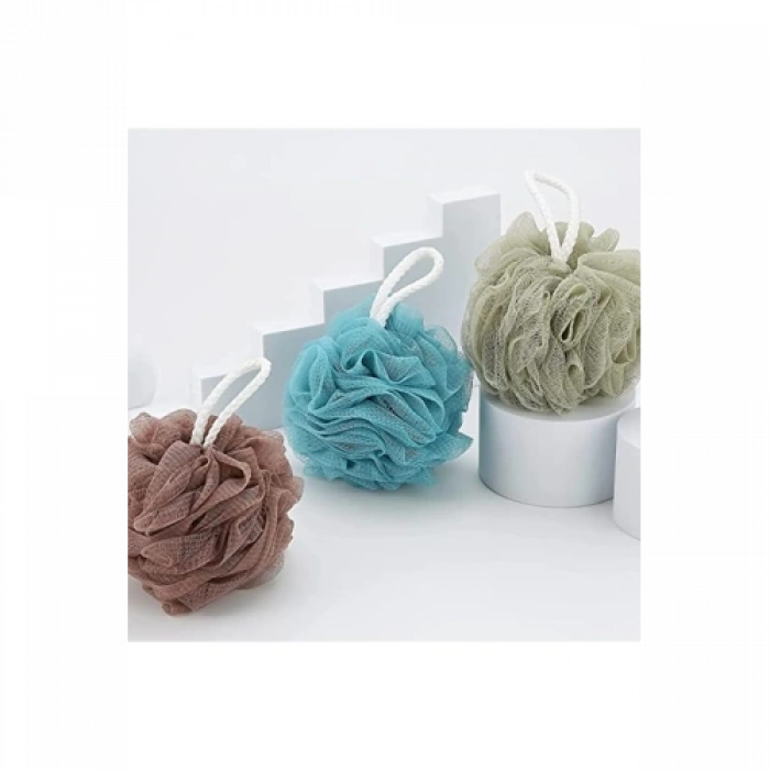 VipMarketim Banyo Lifi Yumuşak Top Lif Naturel Ponpon Banyo Lifi 35 Gr Yumuşak Banyo Lifi