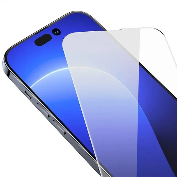 VipMarketim Baseus 0.3mm Crystal Shatter iPhone 14 Pro Full Tempered Ekran Koruyucu-(5775)