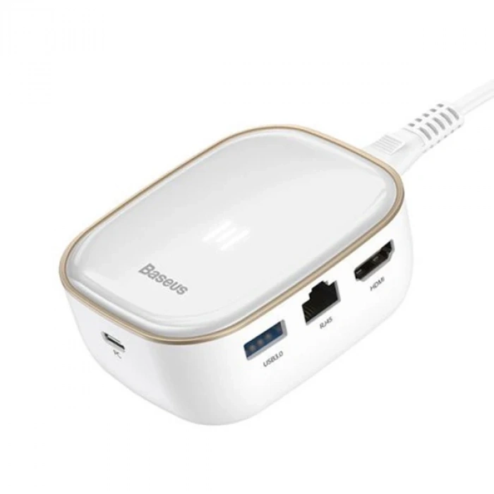 VipMarketim Baseus 6in1 USB Type C Çok Fonksiyonlu HUB B 3.0RJ45HDMISDmicro SD) 60W-(5775)