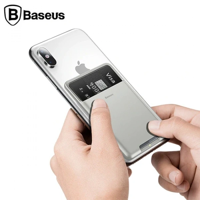 VipMarketim Baseus back stick Universal Telefon Arkası Kart Yuvası Cüzdan-(5775)