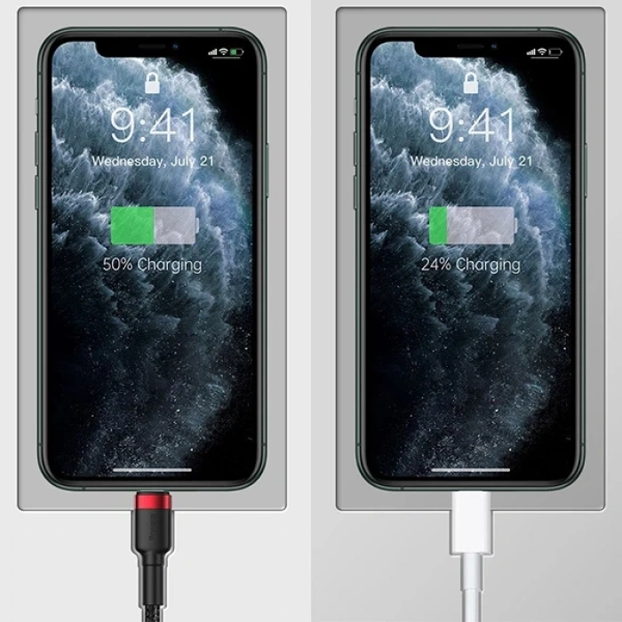 VipMarketim Baseus Cafule 2in1 Type C PDHızlı Şarj+iPhone Hızlı USB Şarj Kablosu-(5775)
