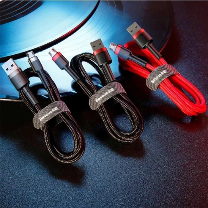 VipMarketim Baseus Cafule Micro Usb 1metre 2.4a Hızlı Şarj Halat Usb Kablo-(5775)