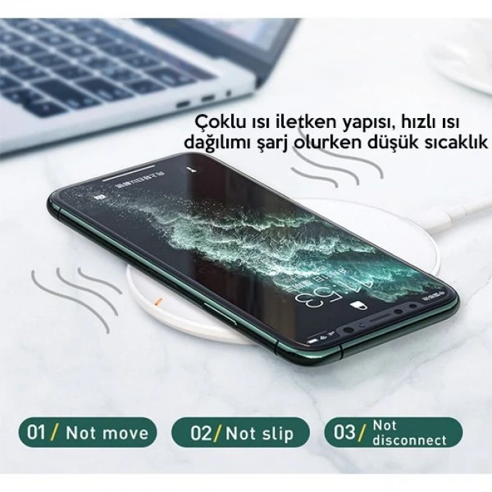VipMarketim Baseus Cobble 15W wireless Kablosuz Şarj Cihazı İPhone 12-11XS MAX XR 8-(5775)