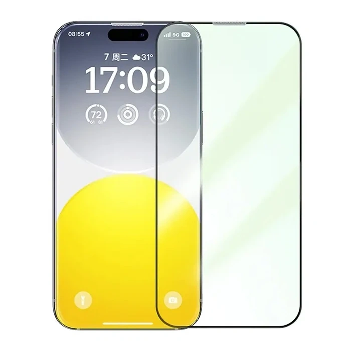 VipMarketim Baseus Corning iPhone 15 Pro Full Koruma Eye-Protection Tempered Cam Ekran Koruyucu-(5775)