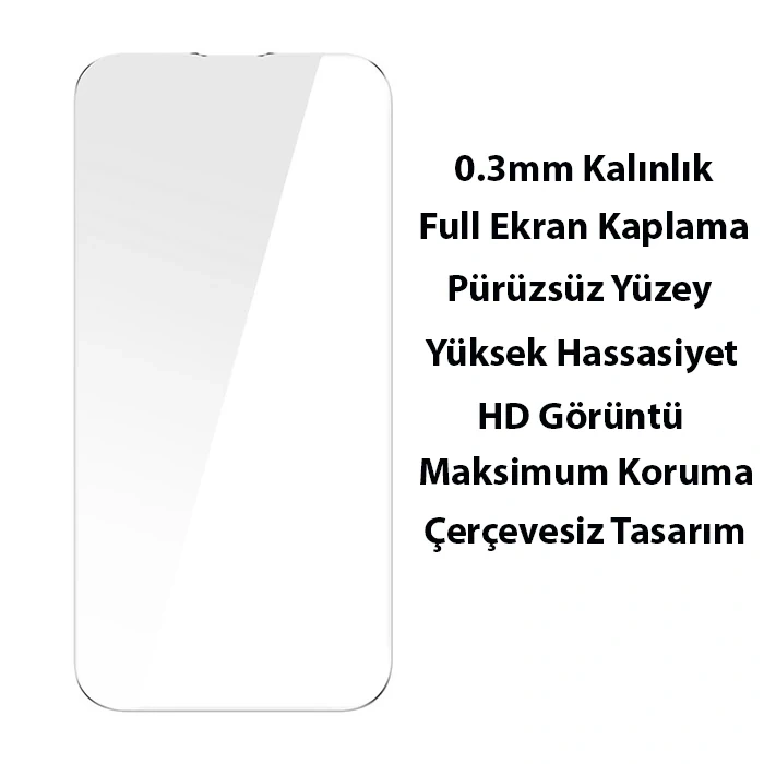 VipMarketim Baseus Frame Series iPhone 14 6.1 Kamera Koruyuculu Magsafe Kılıf + Tempered Ekran Koruyucu Set-(5775)