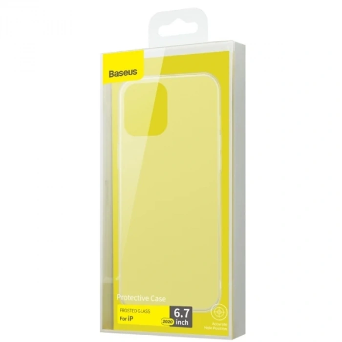 VipMarketim Baseus Frosted Glass iPhone 12 Pro Max 6.7inch Shockproof Koruyucu Kılıf-(5775)