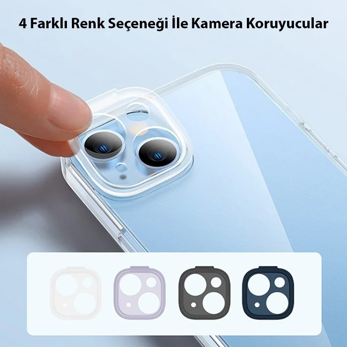 VipMarketim Baseus Illusion Series iPhone 14 Plus 6.7 Silikon Kılıf + Tempered Ekran Koruyucu + 4x Kamera Koruyu-(5775)