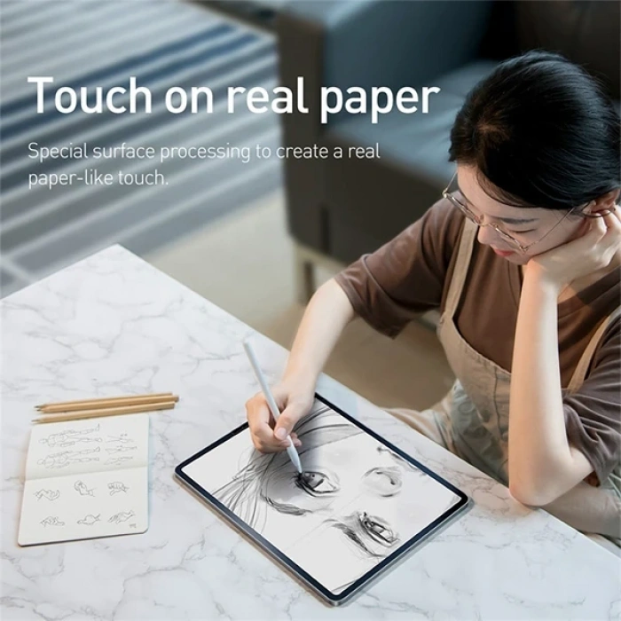 VipMarketim Baseus İPad Mini 2-3 Paper Like Film Darbe Emici Pet Ekran Koruyucu-(5775)