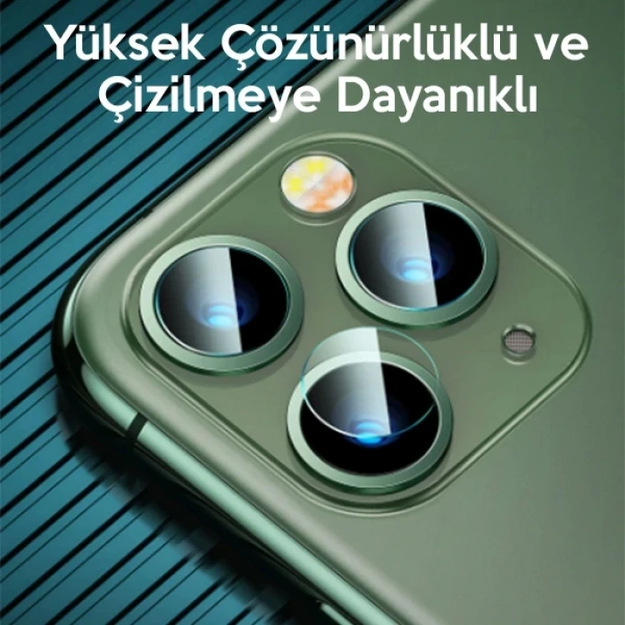 VipMarketim Baseus iPhone 11 Pro 11 Pro Max Tempered Kamera Lens Koruma Camı 2Set-(5775)