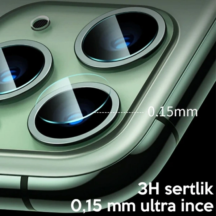 VipMarketim Baseus iPhone 11 Pro 11 Pro Max Tempered Kamera Lens Koruma Camı 2Set-(5775)