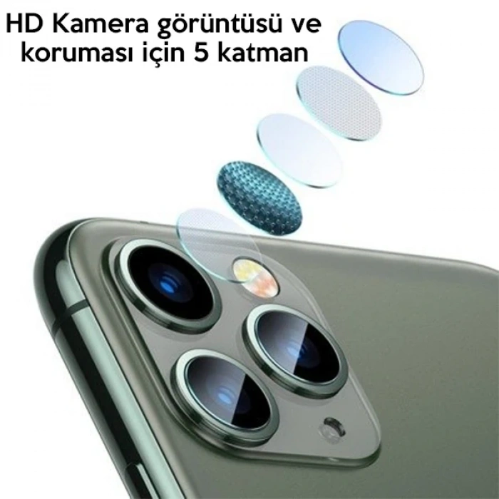 VipMarketim Baseus iPhone 11 Pro 11 Pro Max Tempered Kamera Lens Koruma Camı 2Set-(5775)