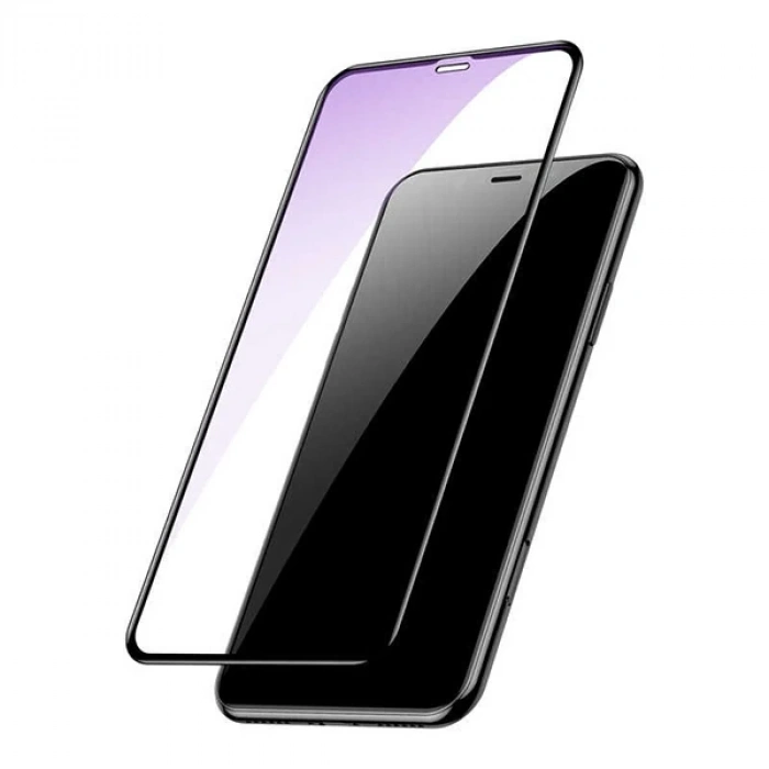 VipMarketim Baseus İphone 11 Pro Max 0.20mm Anti Blue Ray Tam Ekran Koruyucu-(5775)