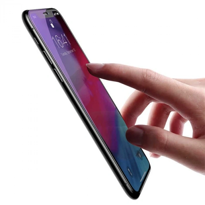VipMarketim Baseus İphone 11 Pro Max 0.20mm Anti Blue Ray Tam Ekran Koruyucu-(5775)