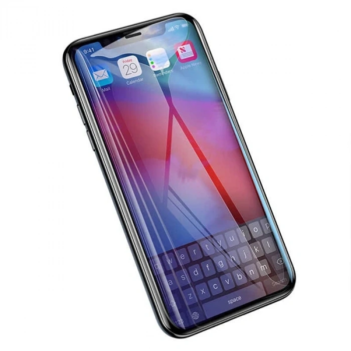 VipMarketim Baseus İphone 11 Pro Max 0.20mm Anti Blue Ray Tam Ekran Koruyucu-(5775)