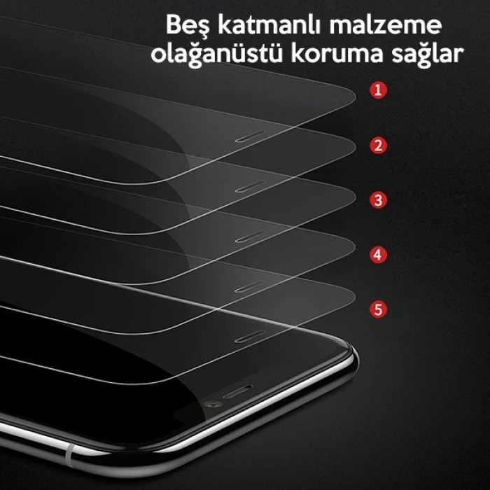 VipMarketim Baseus İPhone 11 Pro- X-XS 0.3mm Ful Tempered Cam Ekran Koruyucu 2 Adet Set-(5775)