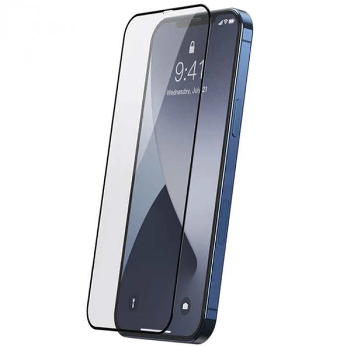 VipMarketim Baseus İPhone 12/12 Pro 6.1 Ekran Koruyucu 0.3MM Full Anti Blue Light Tempered Cam Ekran Koruyucu 2A-(5775)