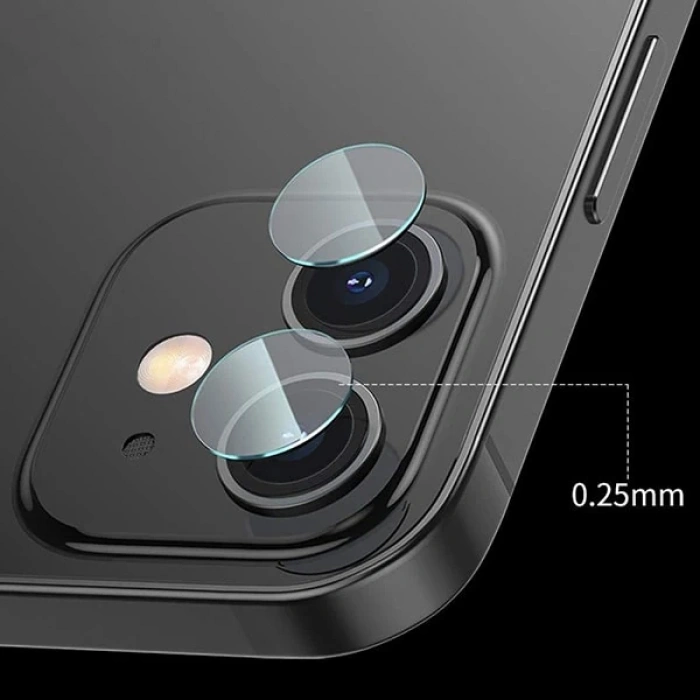 VipMarketim Baseus iPhone 12 6.1 Tempered Kamera Lens Koruma Camı 2Set 12 Mini Uyumlu-(5775)