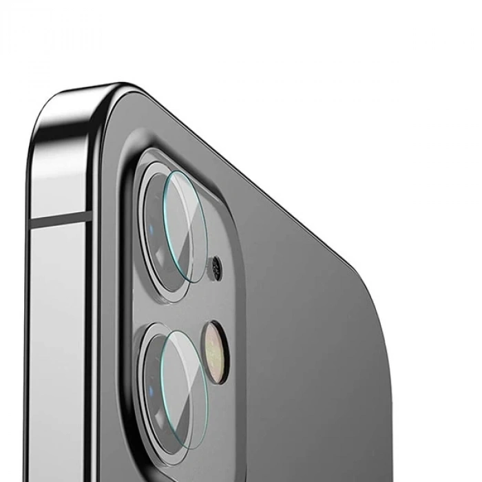 VipMarketim Baseus iPhone 12 6.1 Tempered Kamera Lens Koruma Camı 2Set 12 Mini Uyumlu-(5775)