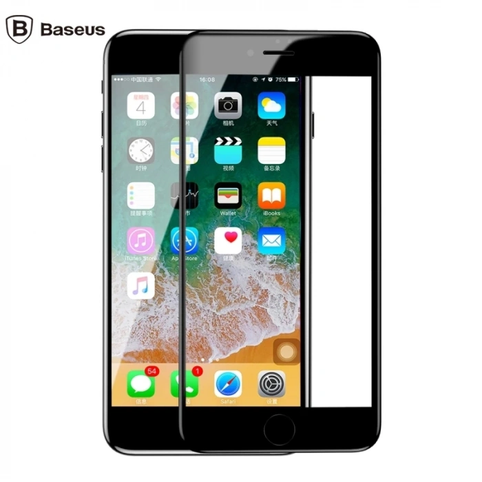 VipMarketim Baseus İPhone 78 Plus 4D Cam Ekran Koruyucu Kavisli Full Kaplama Kırılmaz Cam-(5775)
