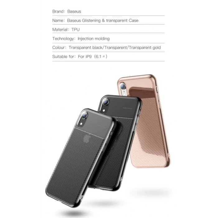 VipMarketim Baseus İphone Xr 6.1 Glistenıng Şeffaf Lüx Silikon Kılıf-(5775)