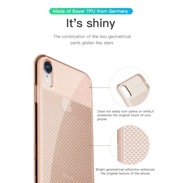 VipMarketim Baseus İphone Xr 6.1 Glistenıng Şeffaf Lüx Silikon Kılıf-(5775)