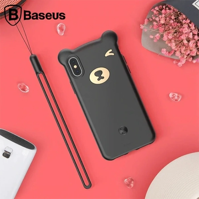 VipMarketim Baseus İPhone Xs Max Bear Sevimli Ayı Figür Soft Silikon Kılıf-(5775)
