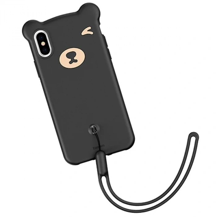 VipMarketim Baseus İPhone Xs Max Bear Sevimli Ayı Figür Soft Silikon Kılıf-(5775)