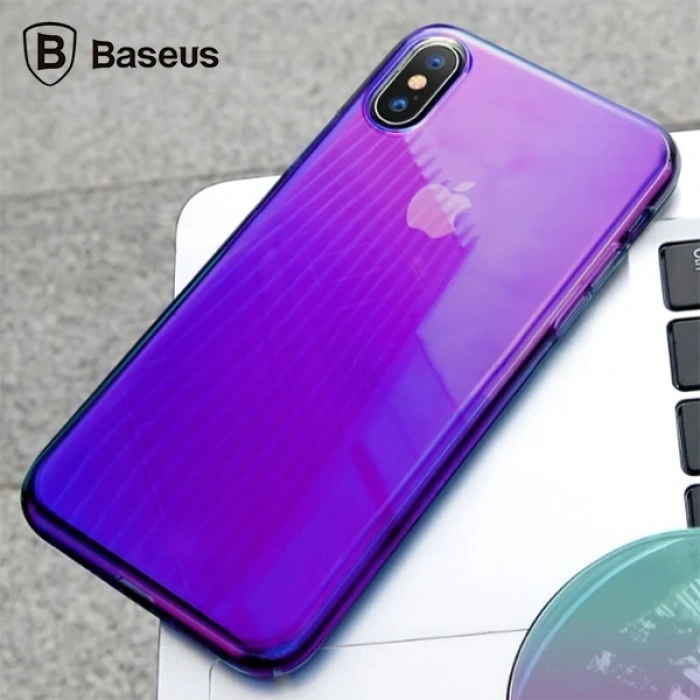 VipMarketim Baseus İPhone Xs Max Glow Case Şeffaf Silikon Kılıf-(5775)
