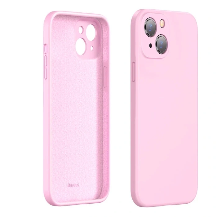 VipMarketim Baseus Liquid iPhone 13 6.1 Kılıf Kamera Korumalı İçi Kadife Silikon Kılıf-(5775)