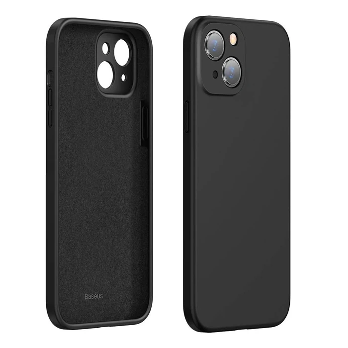 VipMarketim Baseus Liquid iPhone 13 6.1 Kılıf Kamera Korumalı İçi Kadife Silikon Kılıf-(5775)