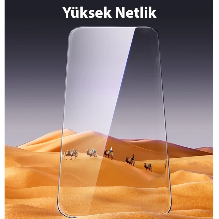 VipMarketim Baseus Schott iPhone 15 Pro Max Full Koruma Eye-Protection Tempered Cam Ekran Koruyucu-(5775)