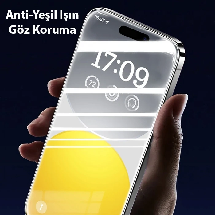 VipMarketim Baseus Schott iPhone 15 Pro Max Full Koruma Eye-Protection Tempered Cam Ekran Koruyucu-(5775)