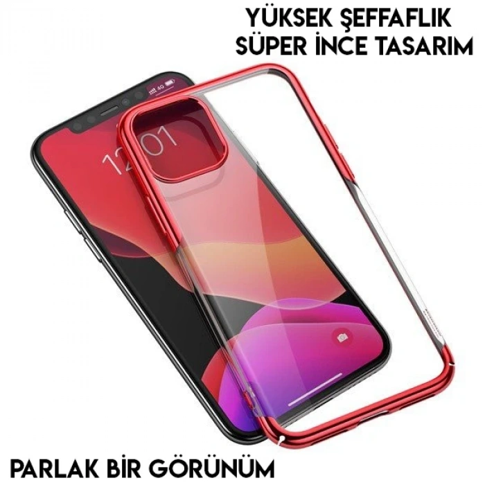 VipMarketim Baseus Shining Case İPhone 11 Pro Max 6.5 Ultra ince Silikon Kılıf-(5775)