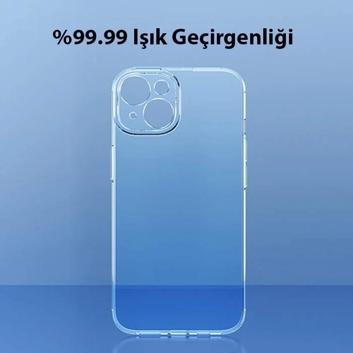 VipMarketim Baseus Simple Case iPhone 14 6.1 Kamera Korumalı İnce Silikon Şeffaf Kılıf-(5775)