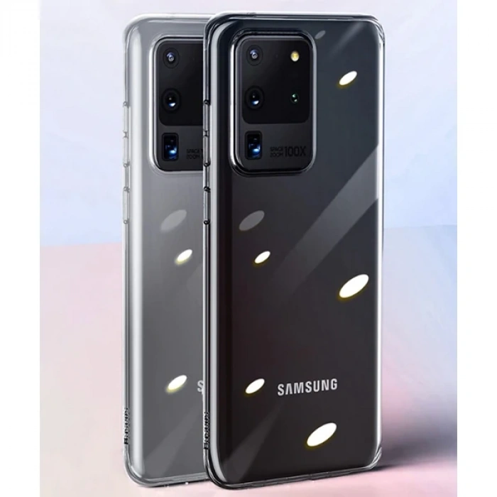 VipMarketim Baseus Simple Case Samsung Galaxy S20Ultra Şeffaf Silikon Kılıf-(5775)