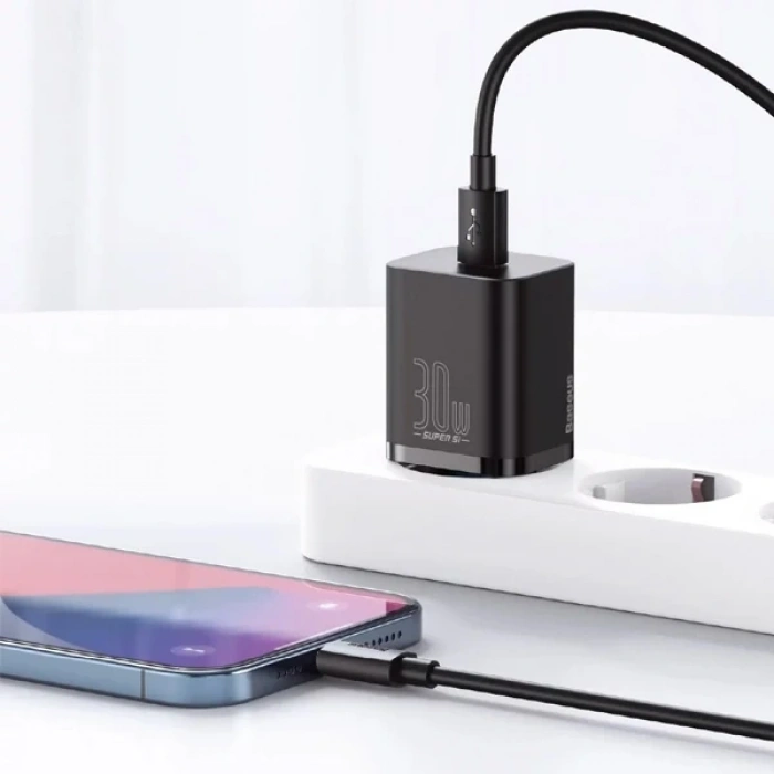 VipMarketim Baseus Super Si 1C 30W PD Type-C Hızlı Şarj Adaptörü - İPhone 15-14-13-12-11 Hızlı Şarj-(5775)