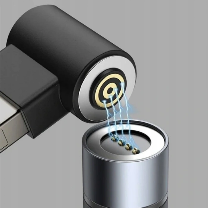 VipMarketim Baseus Zinc Manyetik Type-C to DC Square Portu Lenovo Laptop Şarj Kablosu 100W 2m-(5775)