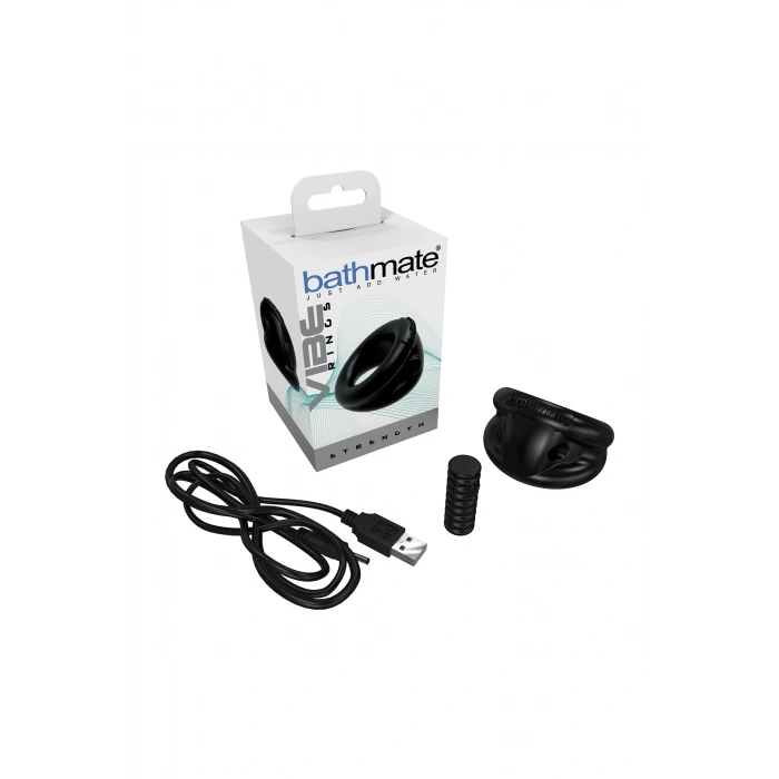 VipMarketim Bathmate Penis üzerindeki titreşim halkası Strength, elastomex, siyah, Ø5 cm