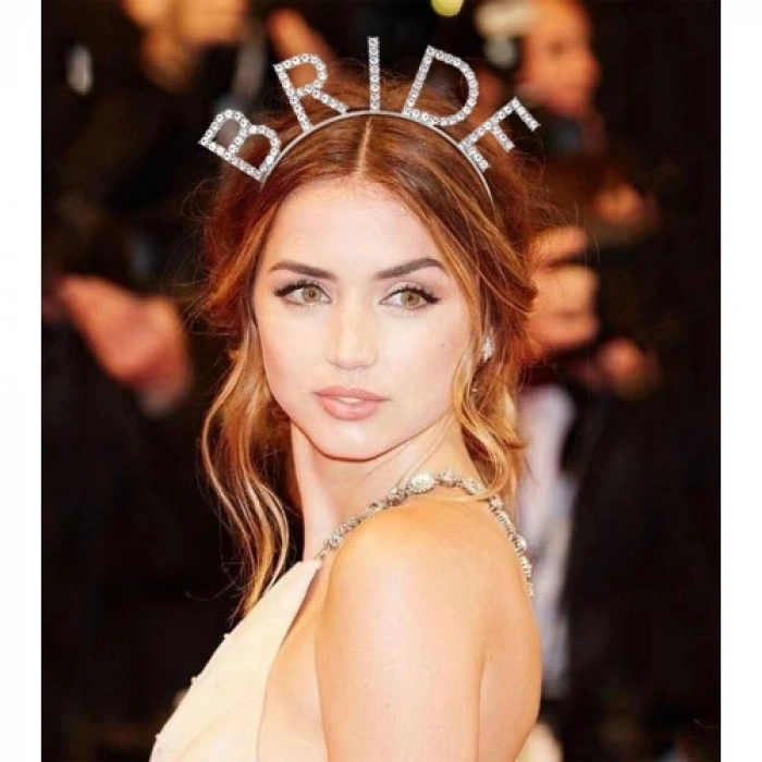 VipMarketim Bekarlığa Veda Kristal Taşlı Gümüş Bride Tacı