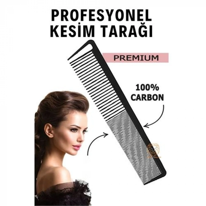 VipMarketim Berber Kuaför Saç Kesim Tarağı Karbon Nano Absolute Professional