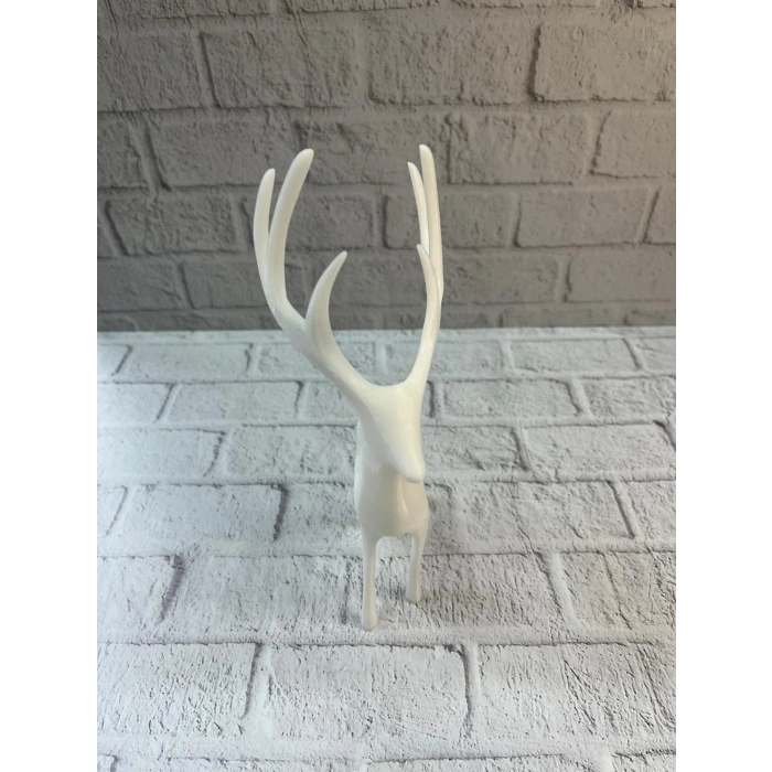 VipMarketim Beyaz Dekoratif Geyik Figürü Şık Ev Aksesuarı