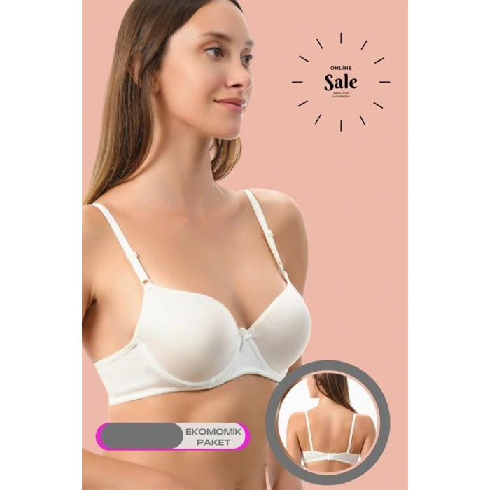 Vipmarketim Beyaz Dolgulu Mikro Tek Sütyen